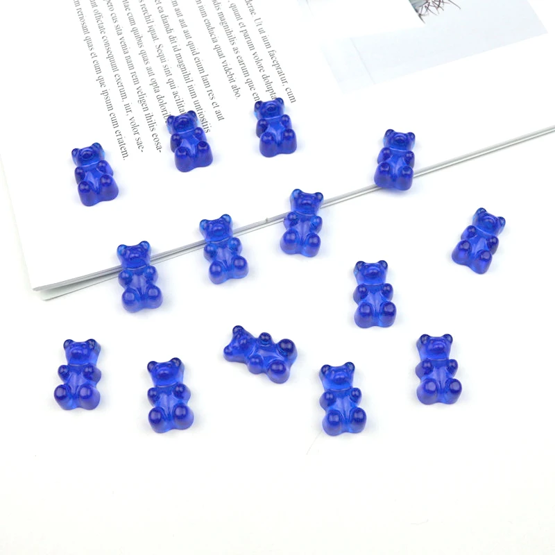 Dark blue Bears 20-100 шт милые медведи плоское заднее плоское украшение из смолы цвет DIY ремесла поставки телефон нашивка в виде ракушки искусство материал детские игрушки аксессуары для волос - Цвет: Dark blue Bears