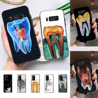 dentist tooth pattern phone case for samsung galaxy note10pro note20ultra cover for note20 note10lite m30s back coque