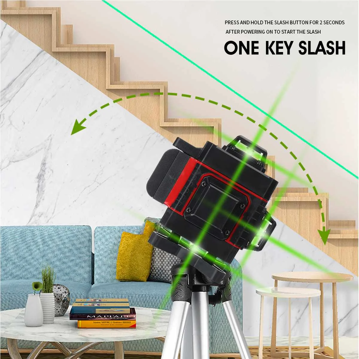 4D 16 Линии лазерный уровень с лазером зеленого цвета светильник дистанционного