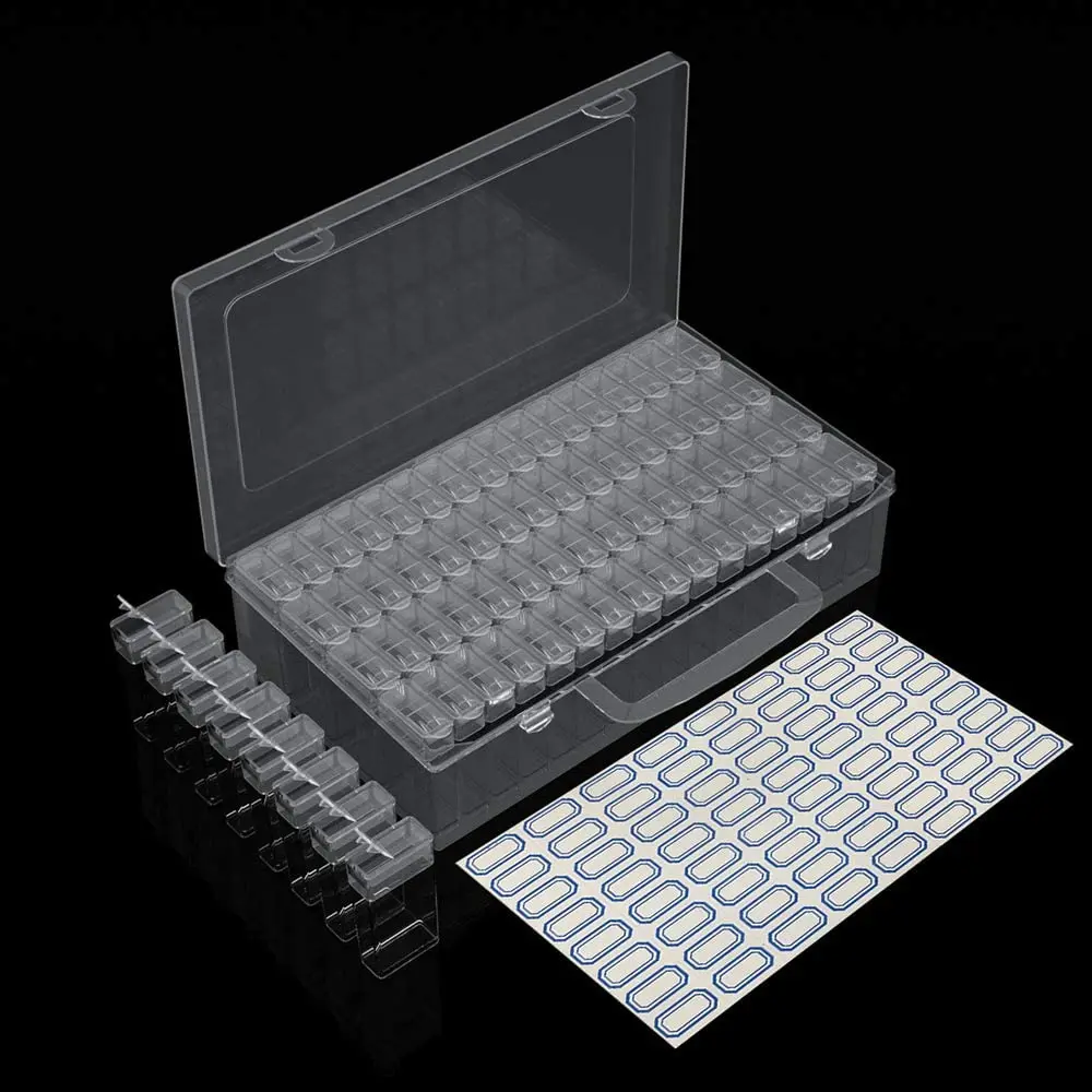124/64 бокс для алмазной живописи, аксессуары, чехол, прозрачные пластиковые бусины, бокс для хранения для алмазной вышивки