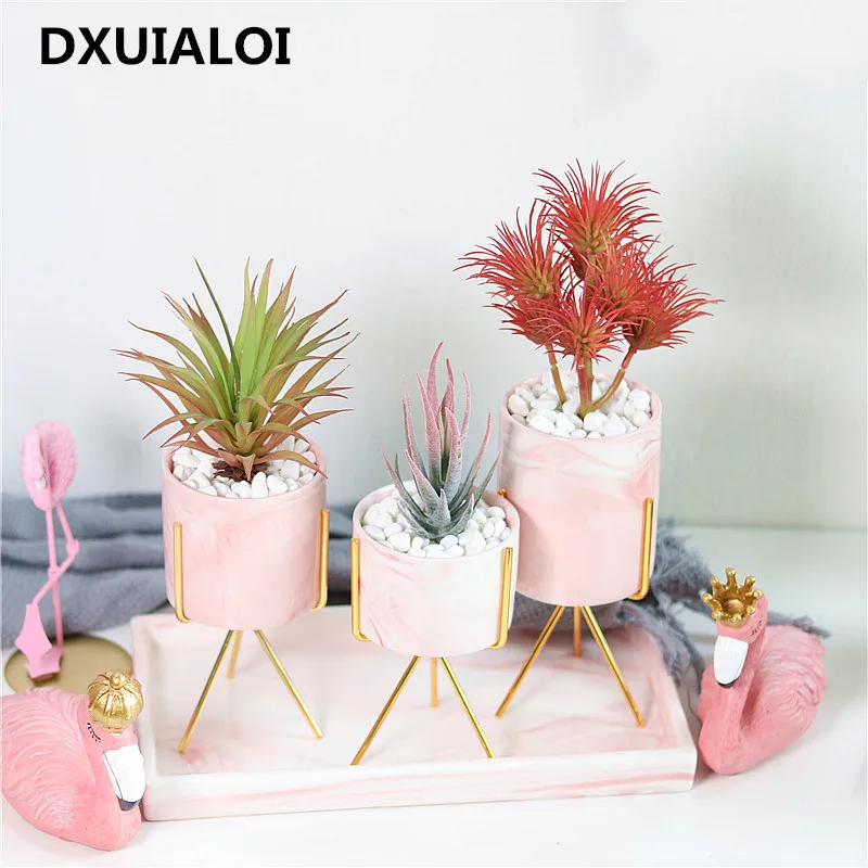 Скандинавские керамические железные художественные мраморные ваза узор розовое