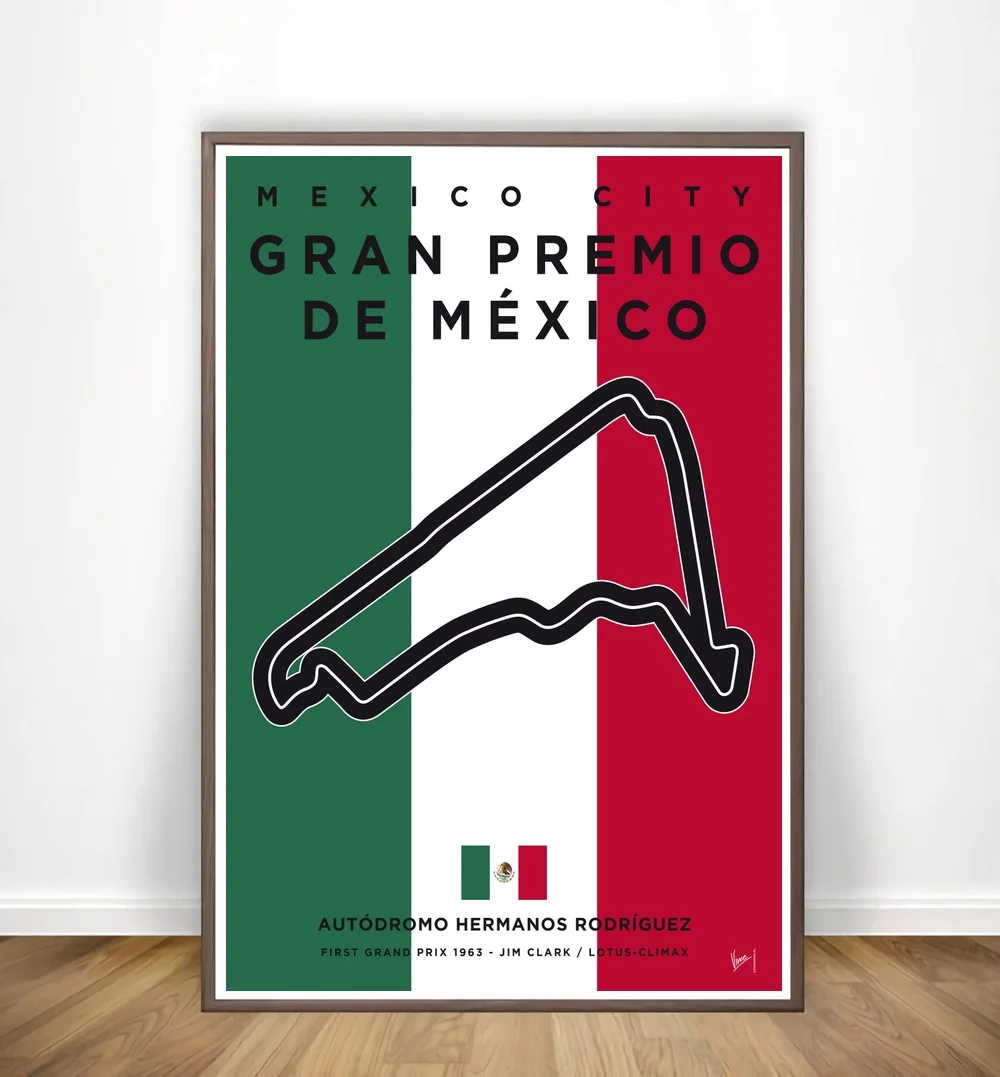 Постеры для гоночной трассы с изображением Монако яса Бахрейна каталлонии