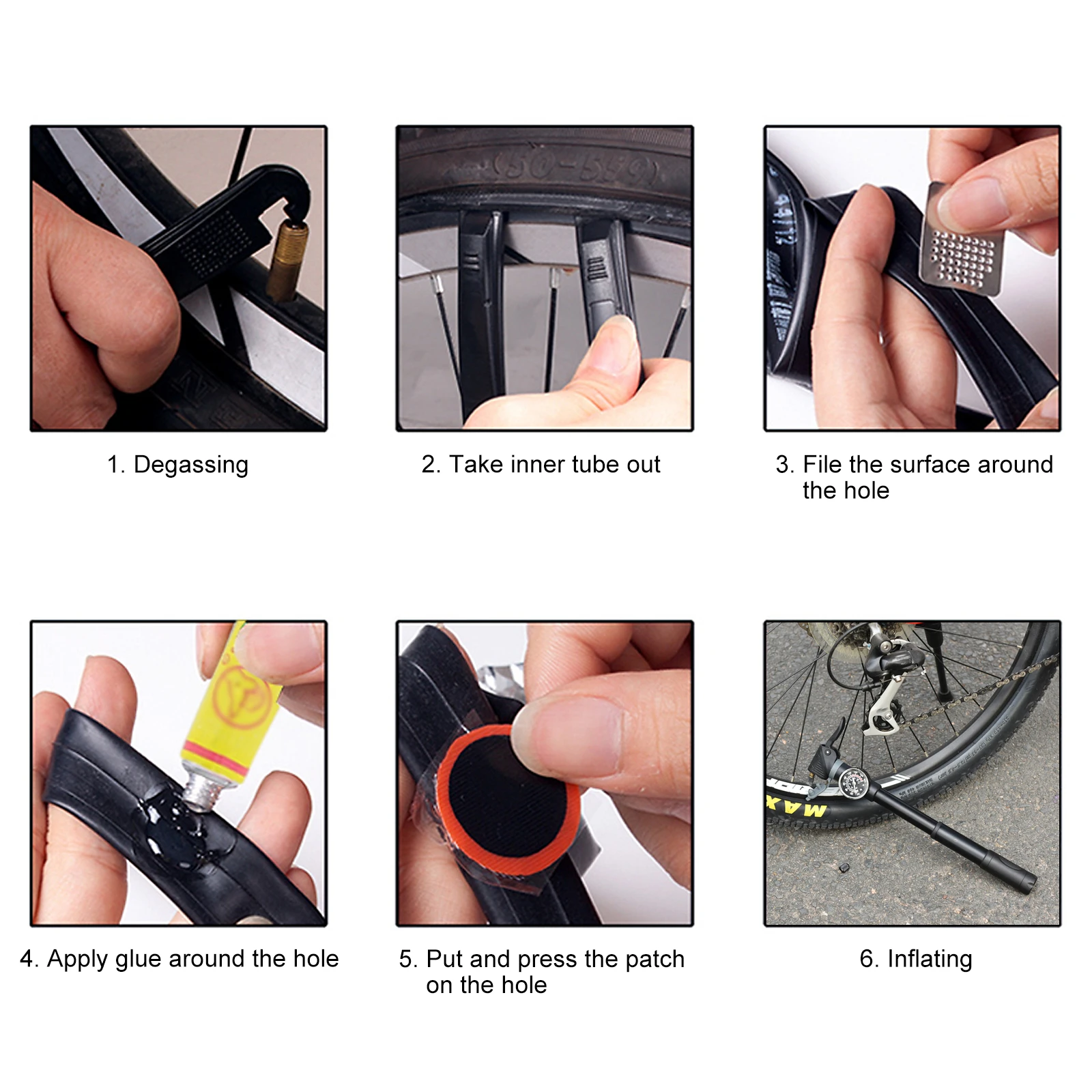 

Mini Bike Pump with Gauge & Repair Kit 160PSI Bike Air Pump Presta & Schrader Valves Bike Tire Repair Set Pump Cycling Inflator