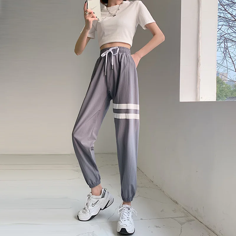 

Sports pants women's summer 2021 new Korean version of loose elastic high waist thin casual ladies all-match trousers