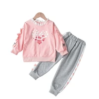 baby girls heart print clothing sets new autumn children casual outfits baby cute pattern clothes spring tracksuits 2pcs sets