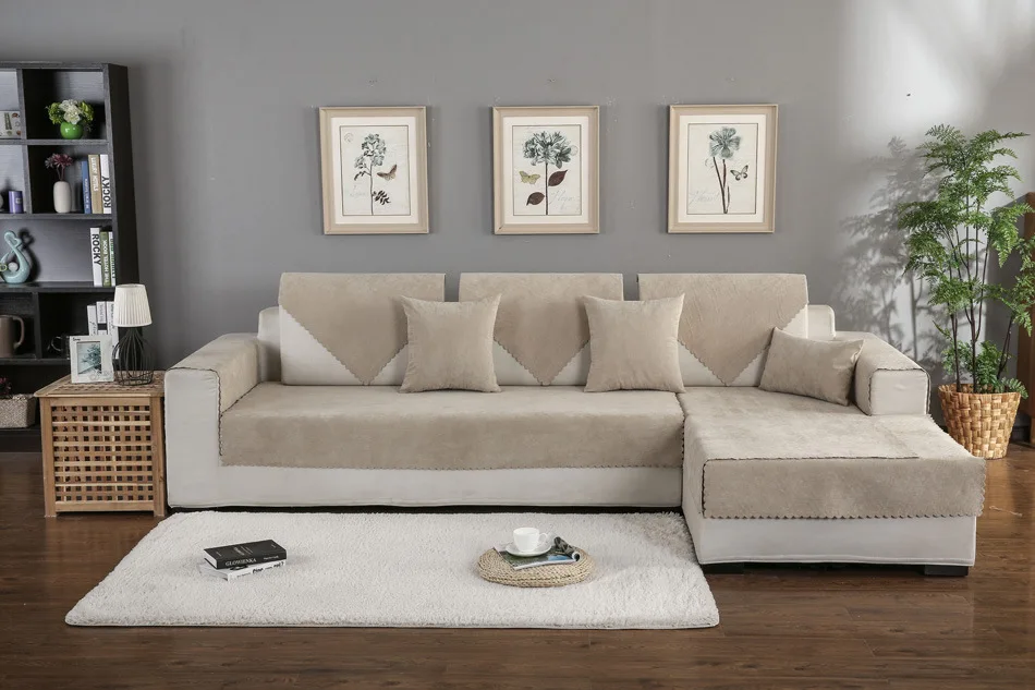 Современный водонепроницаемый чехол для дивана однотонный нескользящий