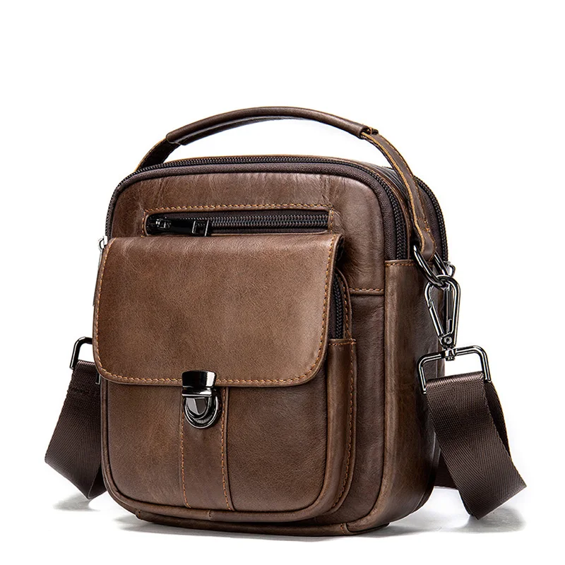 Сумка-мессенджер мужская из натуральной кожи винтажная |