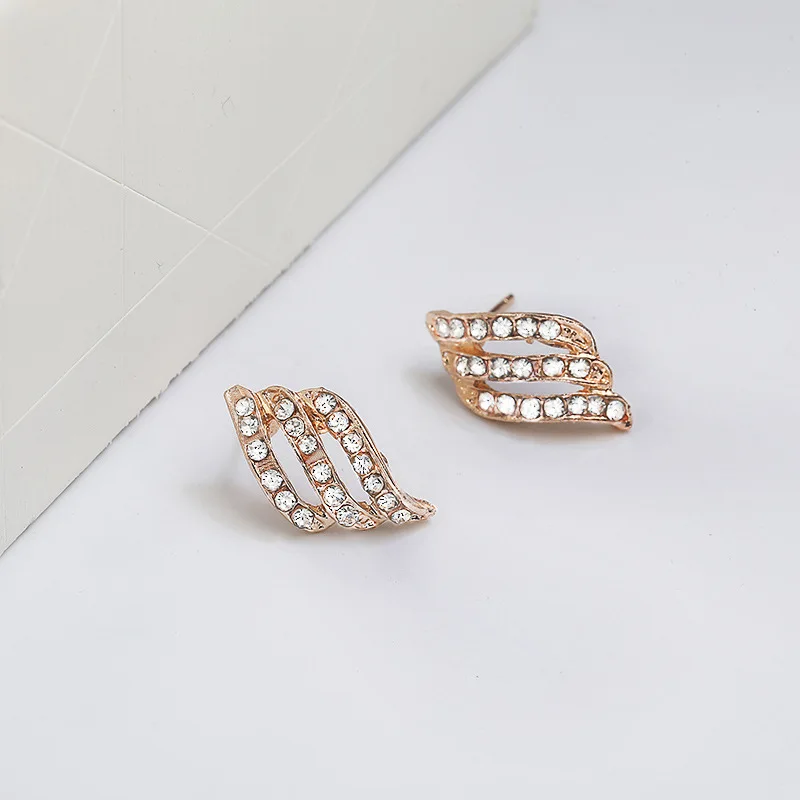 Crystal Flower Drop Earrings For Women Fashion Wing Jewelry Gold Silver Rhinestone Zircon Earrings Modern Jewelry Gift oorbellen