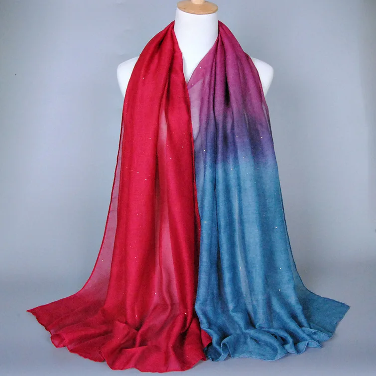 

The New Cotton Voile Scarf Wholesale Women's Classic Source Bs72 Bronzing Gradient Ms. Qiu Dong Scarf