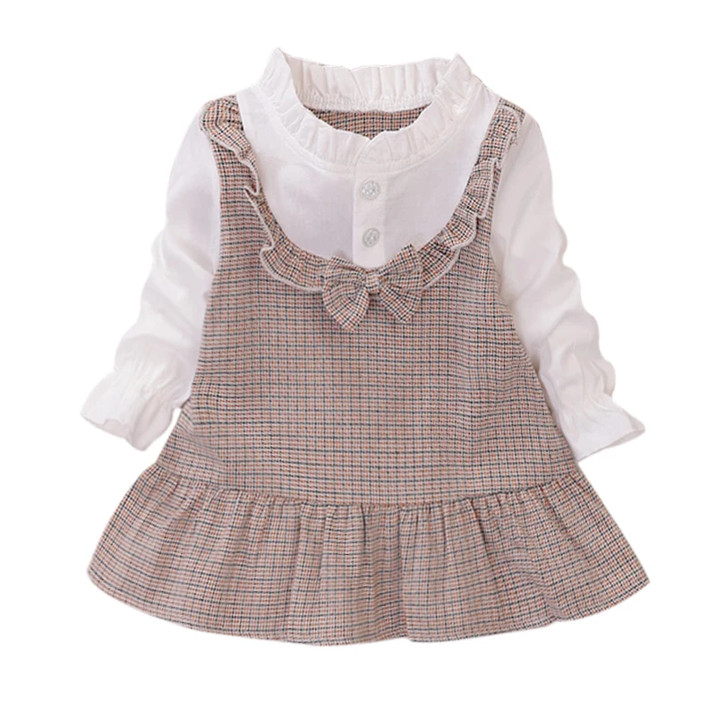 Платье для маленьких девочек детское платье принцессы на бретелях в клетку из