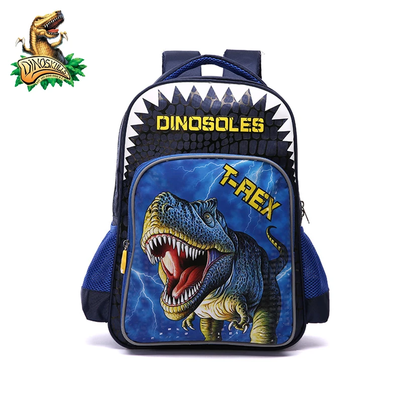 

DINOSKULLS 7-10Y Children Boys Backpack T-Rex Lightweigh Polyester Waterproof Kids Primary School Bags Super Quality 16 Inch