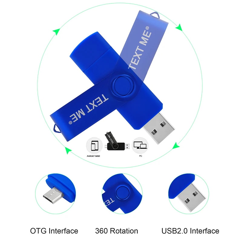 Usb флеш накопитель TEXT ME OTG usb 128 4/8/16/32/64/ГБ|USB флэш-накопители| |