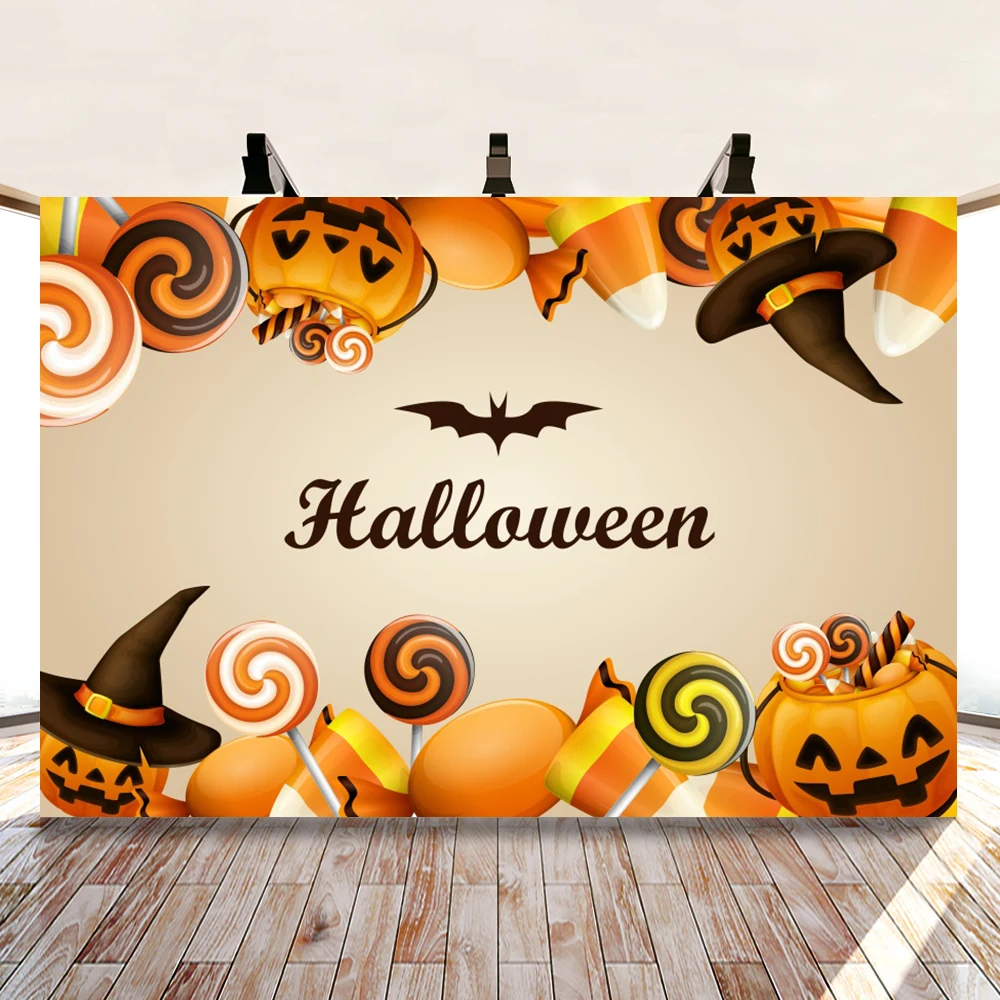 

Halloween Theme Party Backdrops Treat Or Trick Candy Table Banner Home Decor Photo Background Children Portrait Photoshoot