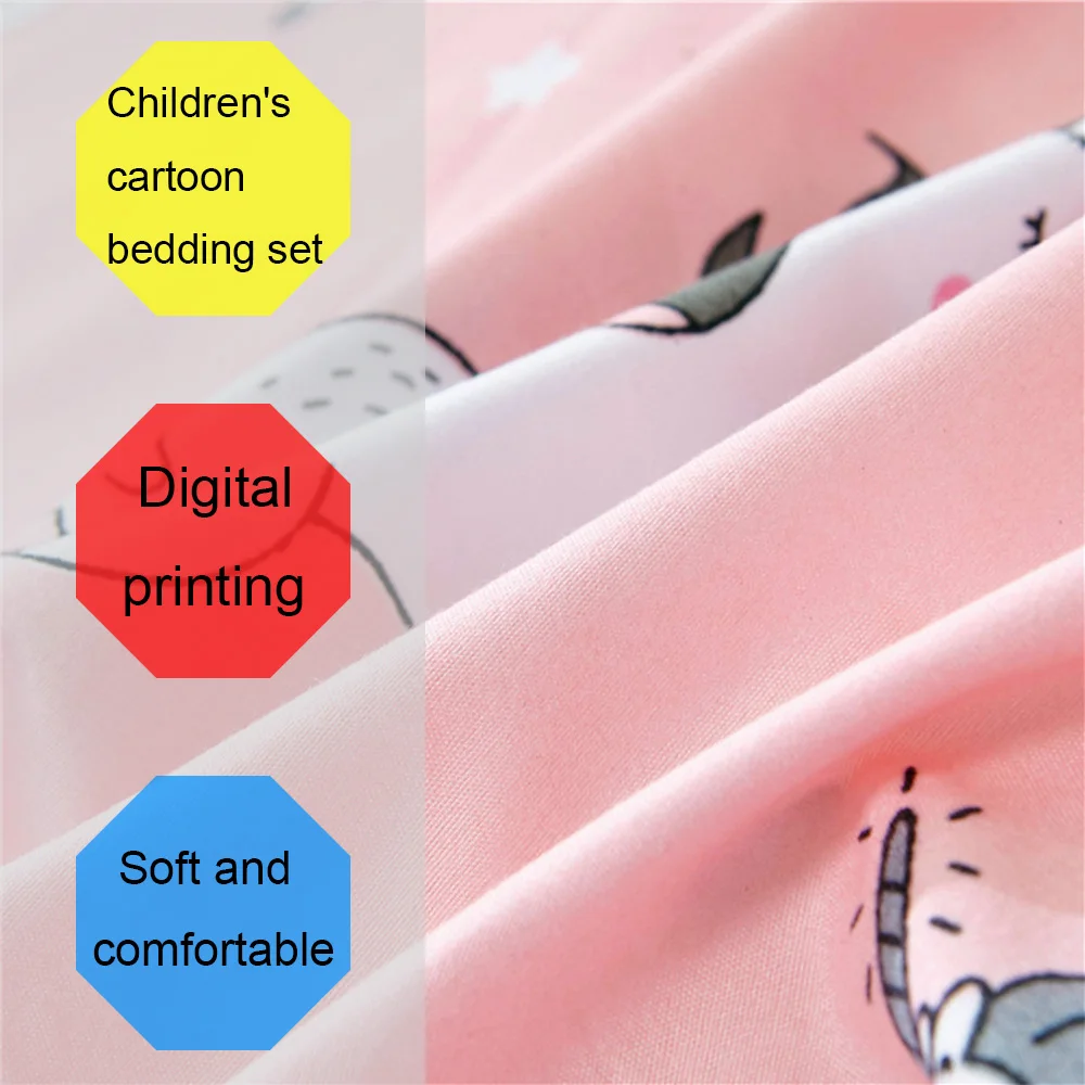 Комплект постельного белья с изображением розового единорога Детский комплект