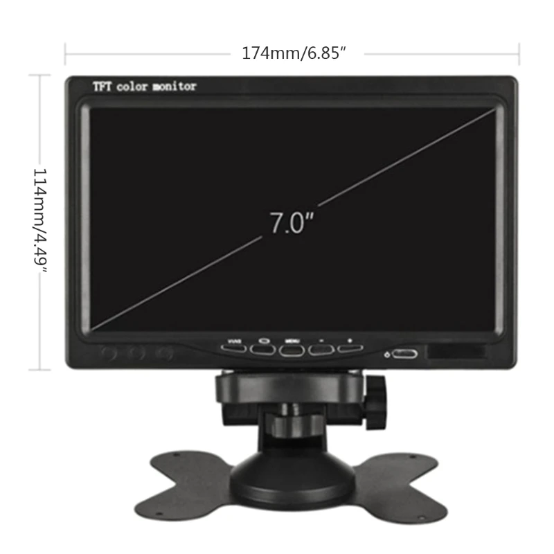 

7 Inch LCD Monitor Multi-functional LCD Display with Parking Rearview Priority for Preventing Accidents