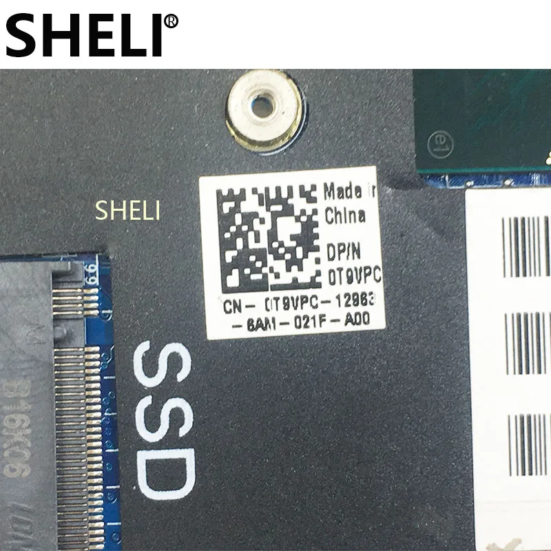 Материнская плата SHELI для ноутбука Dell XPS 13 9360 8 ГБ i5-7200U CPU CAZ00 LA-D841P T9VPC 0T9VPC CN-0T9VPC