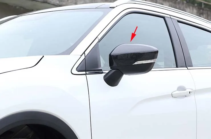 Cubierta de espejo retrovisor lateral, estilo de fibra de carbono, embellecedor para Mitsubishi Eclipse Cross Mirror 2017-2021, 2 uds.