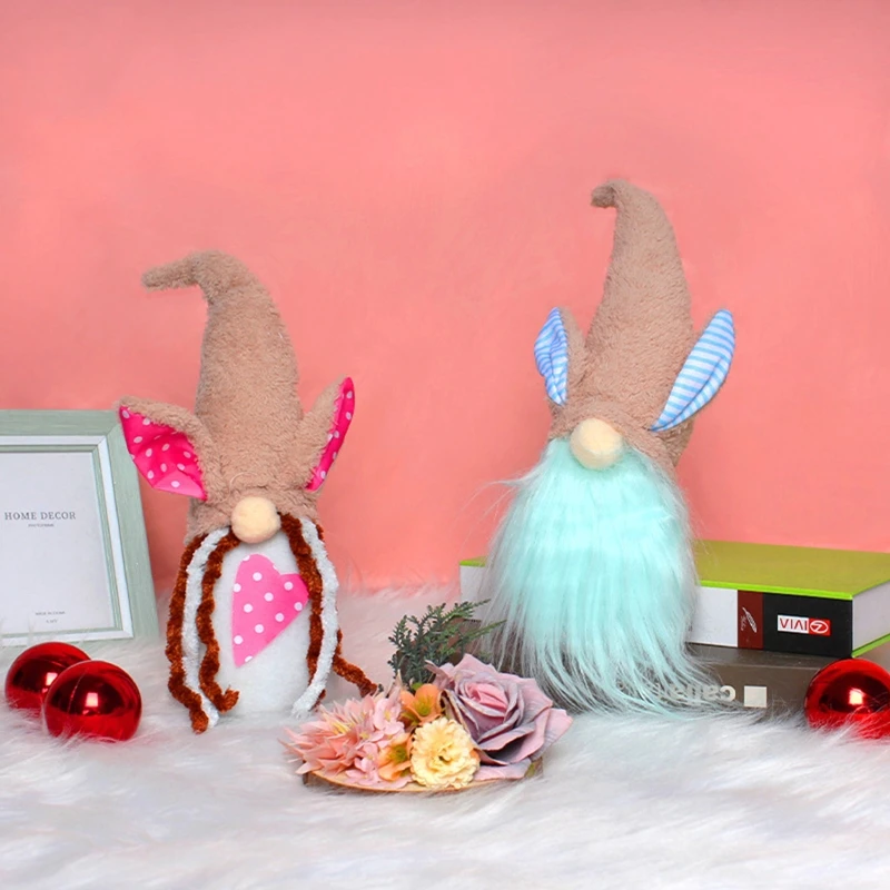  New Bunny Gnome Easter Decorations Nordic Swedish Nisse Scandinavian Tomte Elf Dwarf Spring Collectible Figurine Home Decor | Дом и сад