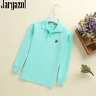 Рубашки поло для мальчиков Jargazol, топы с длинными рукавами и вышивкой, детская одежда для подростков, От 3 до 15 лет, детская одежда, праздничная рубашка