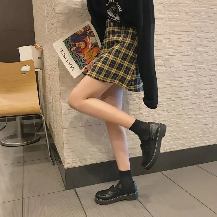 Mori/маленькие кожаные туфли в стиле ретро тонкие на плоской подошве японском