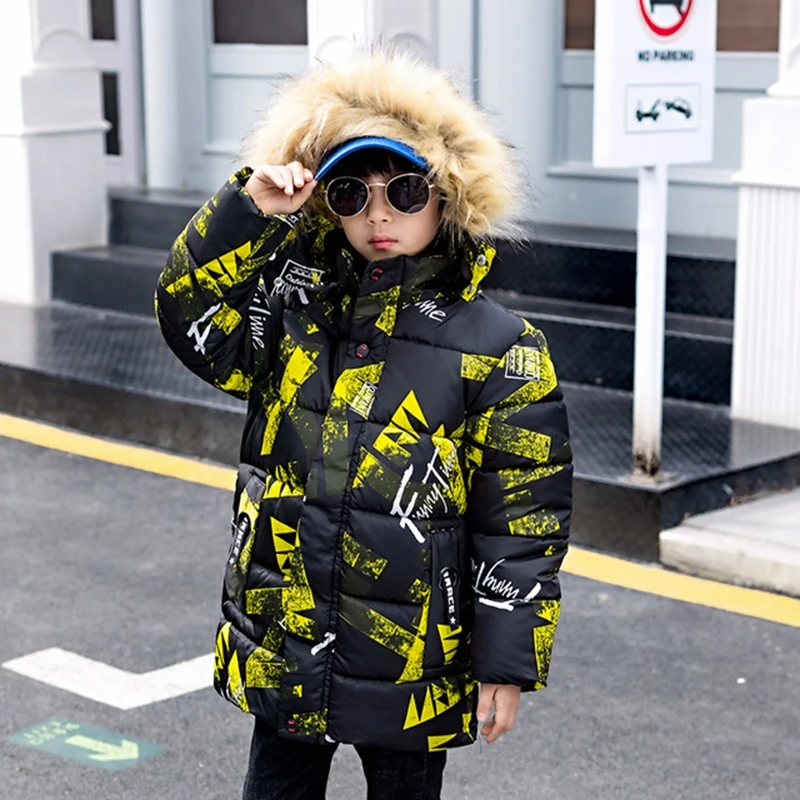 

Children's Winter Jackets Camouflage Cotton-padded Coat Kids Parka Teenage Down Jacket for Boy Snowsuit Hoodies Outerwear TZ468