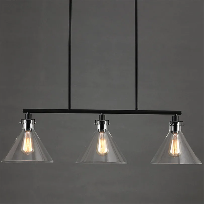 Простой ретро стеклянный подвесной светильник s ресторанный обеденный стол