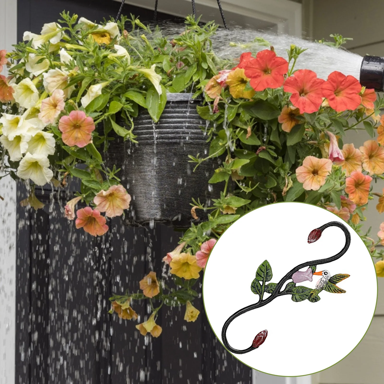 

Heavy Duty Cast Iron S Hummingbird Hooks 11" Decorative Metal Plant S Shaped Hanger Brackets For Garden Hanging Planters Pots