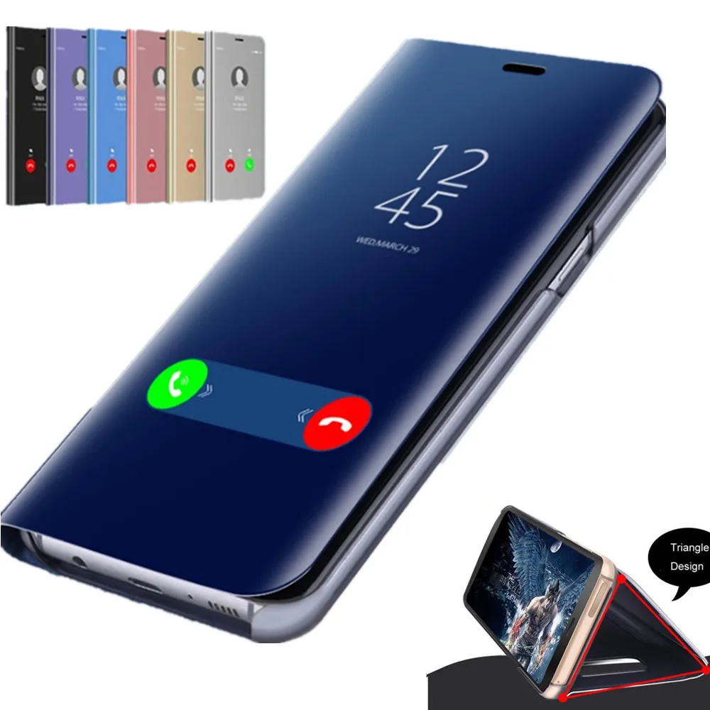 Зеркальный откидной Чехол для Xiaomi Redmi Note 7 8 K20 5 6 Pro 7A 9T 9 SE CC9 E A3 Lite Pocophone