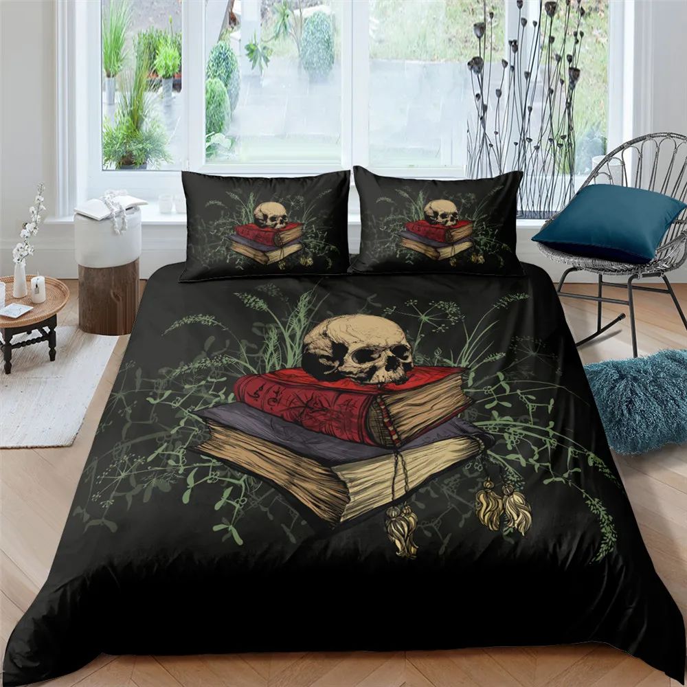 2/3 шт. Комплект постельного белья с принтом черепа | Дом и сад