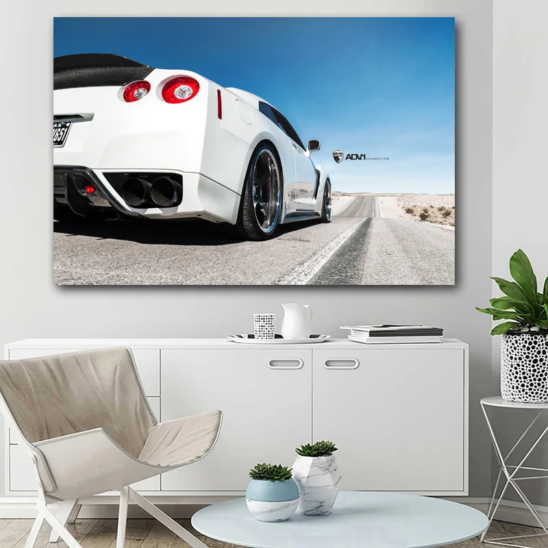Плакаты и принты Nissan GT R Supercar Taillight Sky обои на холсте настенные картины для декора