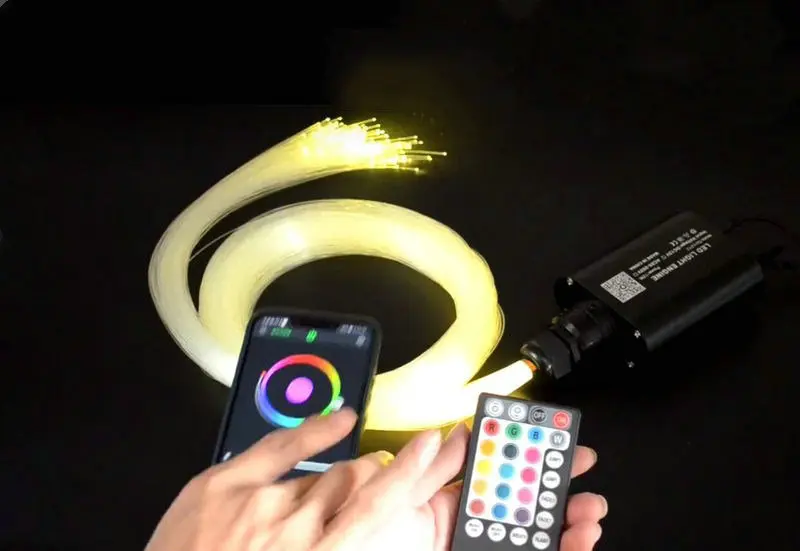 RGBW волоконно-оптическое светильник устройство двигатель умное управление через