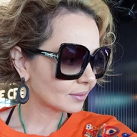 2022 fashion oversized women sunglasses brand designer plastic female big frame gradient sun glasses uv400 gafas de sol mujer