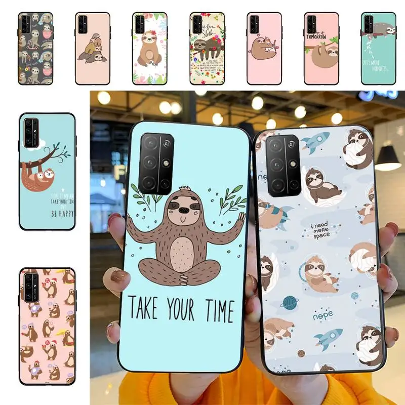 

YNDFCNB Cute Cartoon Sloth Phone Case for Huawei Honor 10 i 8X C 5A 20 9 10 30 lite pro Voew 10 20 V30