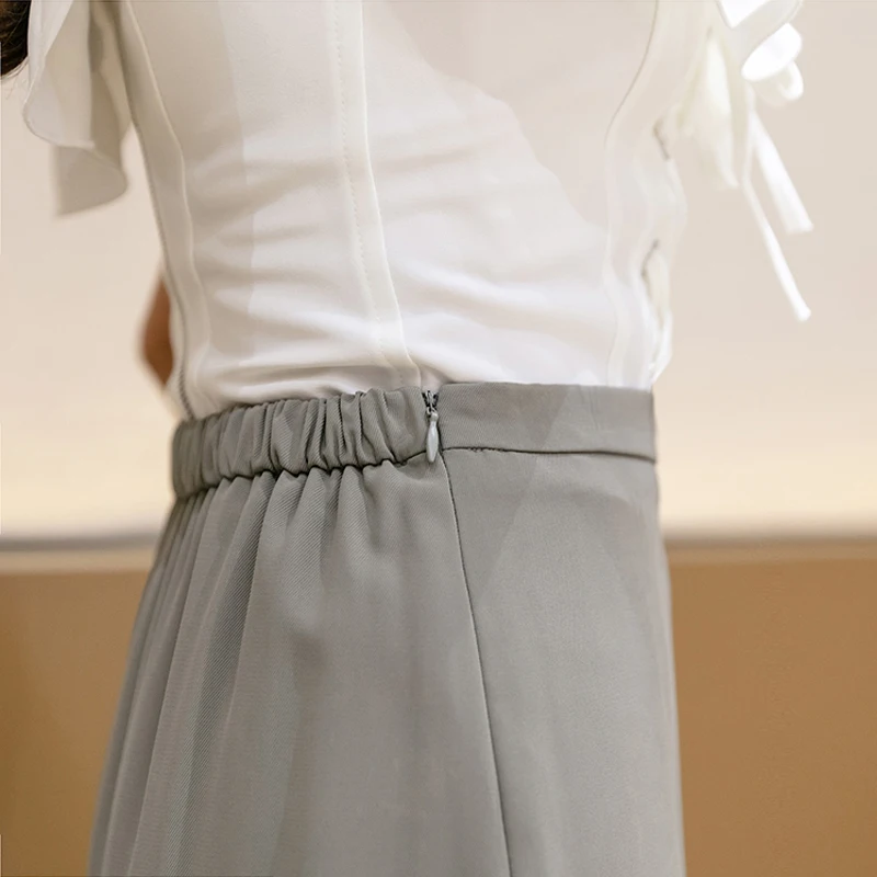 

Lace-up Skirts Womens Korean Fashion Solid Color Elegant Ladies Long Skirt 2021 Spring Summer Elastic High Waist Slim Faldas