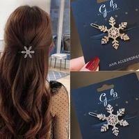 korean side clip hair accessories for women rhinestone snowflake hairpin bangs back of head ponytail frog buckle word romance