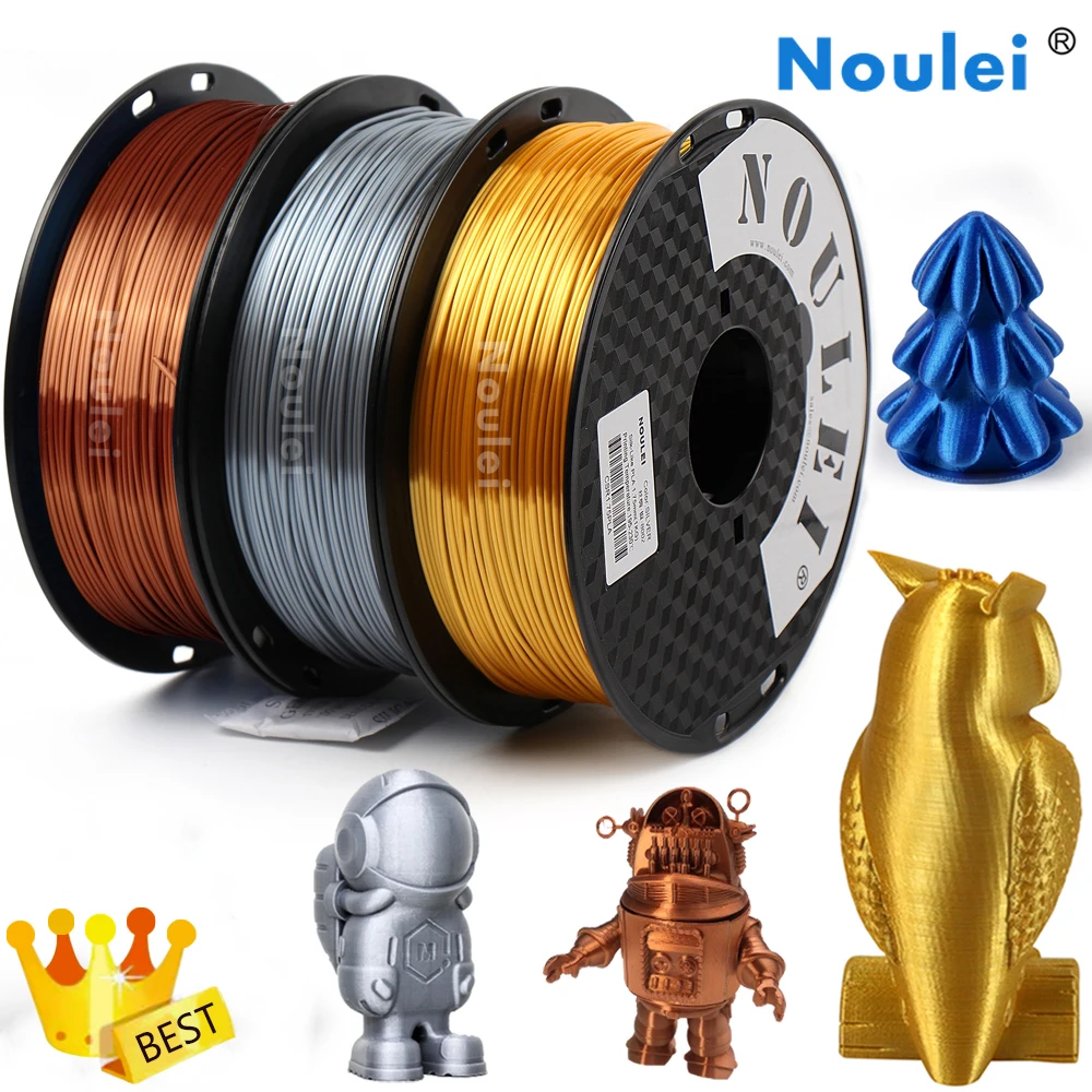 Шелковая нить PLA Noulei материалы для 3d печати 1 75 мм кг наполнитель металлом