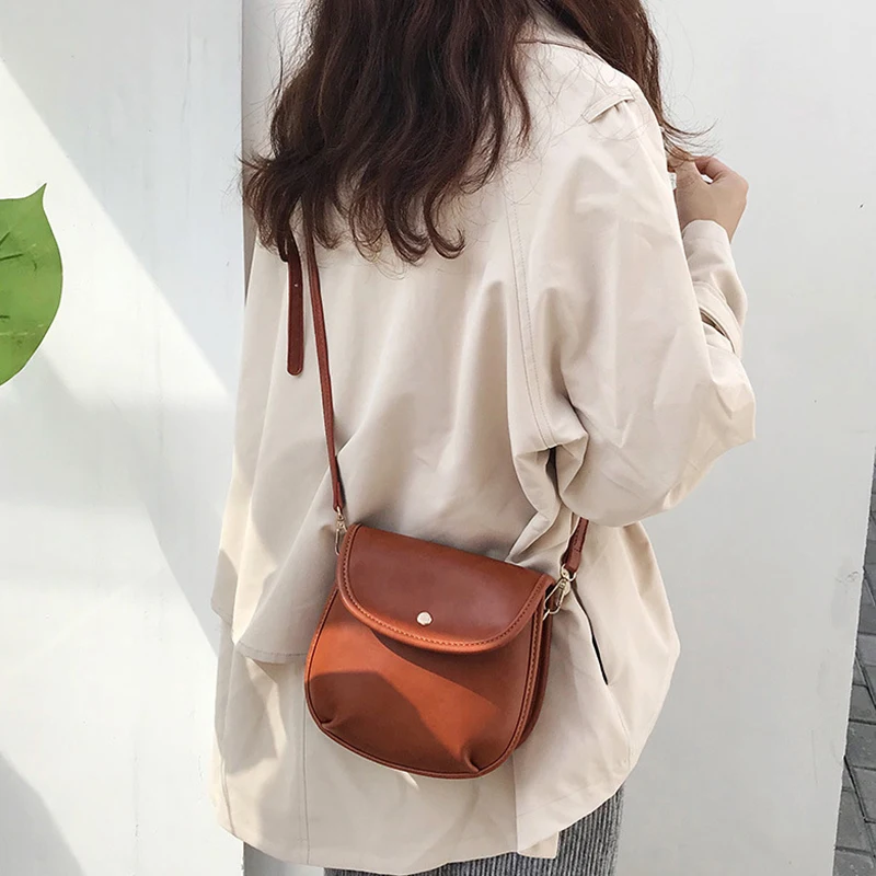 

RanHuang New 2021 Women Brief Shoulder Bags Korean Style Girls Mini Messenger Bags Pu Leather Cute Crossbody Bags bolsa feminina