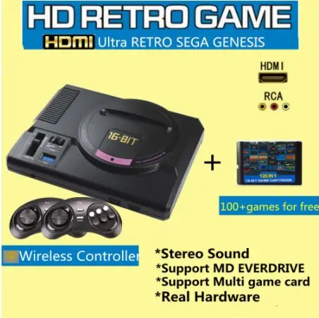 Игровая приставка SEGA Genesis 16 бит HDMI 126in1 бесплатные игры высокой четкости с
