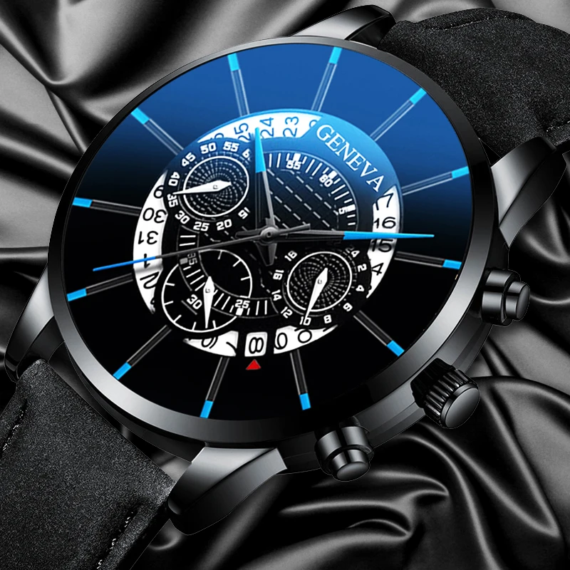 2019Reloj Hombre Luxury Men's Watch Fashion Business Calendar Stainless Steel leather Belt Analog Quartz Casual mens clock | Наручные