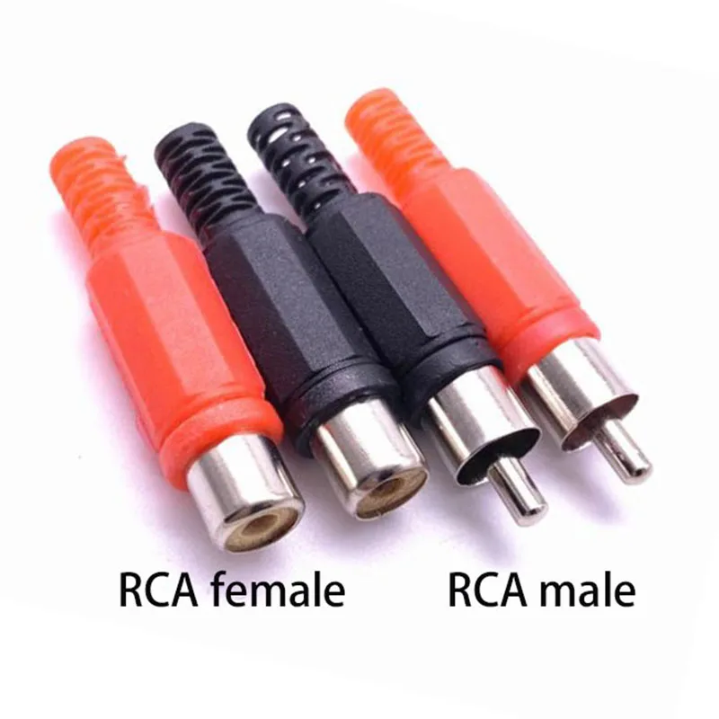 Фото RCA штекер гнездовой разъем адаптер для пайки Аудио Видео AV пластиковая ручка