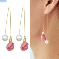 kshmir pearl earrings for women earrings for girls flowers and rose long tassel beautiful pendant vintage gift fashion