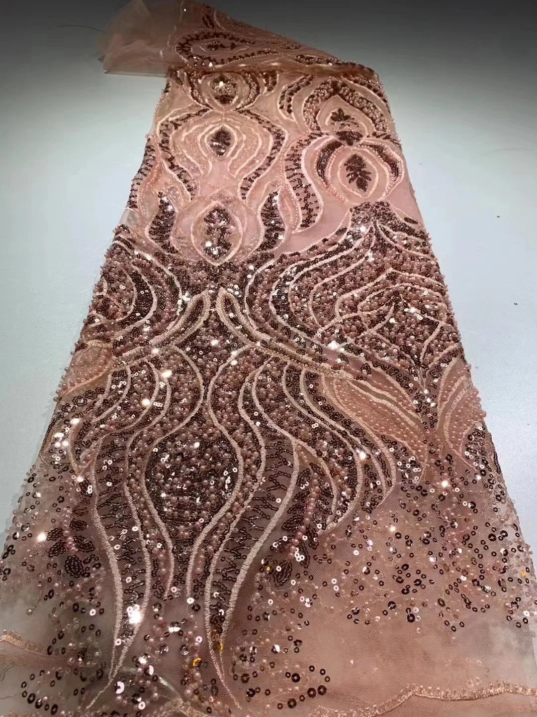 Роскошные бусины кружевная ткань ручной работы французское свадебное платье