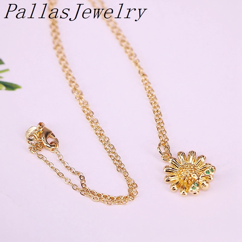 

10Pcs fashion necklace gold colors zircon flowers necklace link chain necklace for women girl