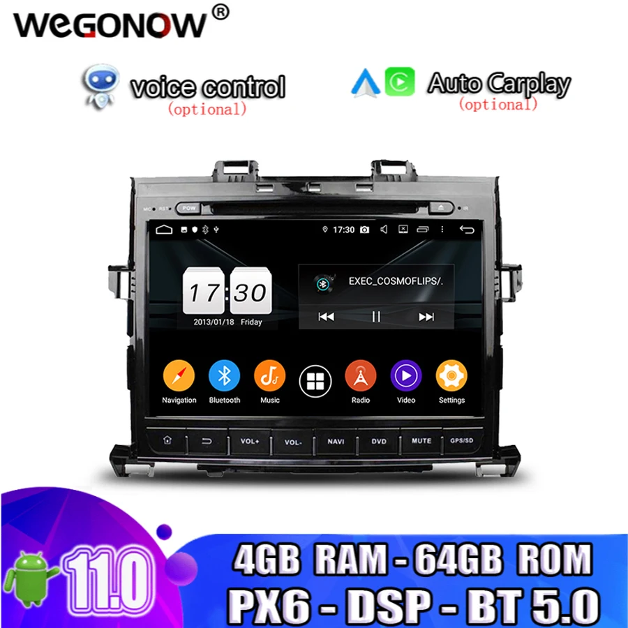 

PX6 Android 9.0 64GB ROM 4G Eight Core For Toyota Alphard 2007-2013 Car DVD Player Wifi BT 5.0 RDS RADIO DVR camera TV GPS map