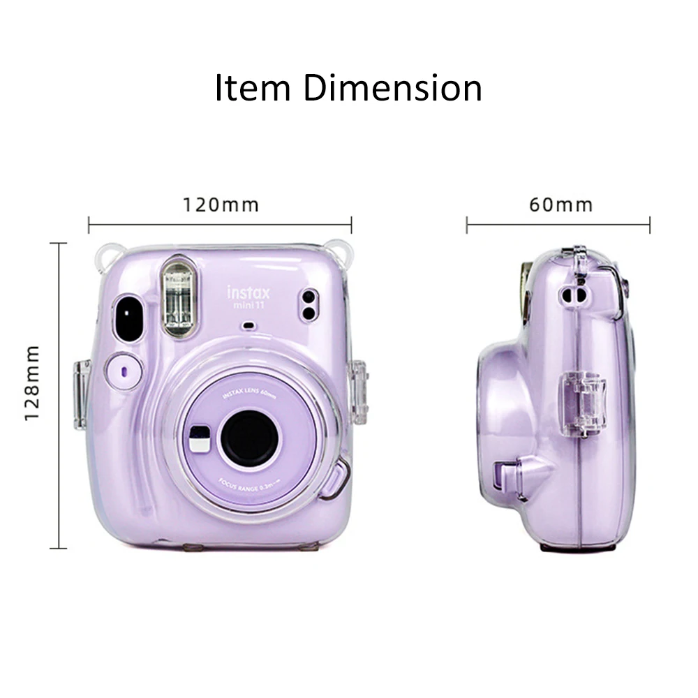 Прозрачный чехол для Fujifilm Instax Mini 11 Instant Camera сумка кристально жесткий с плечевым