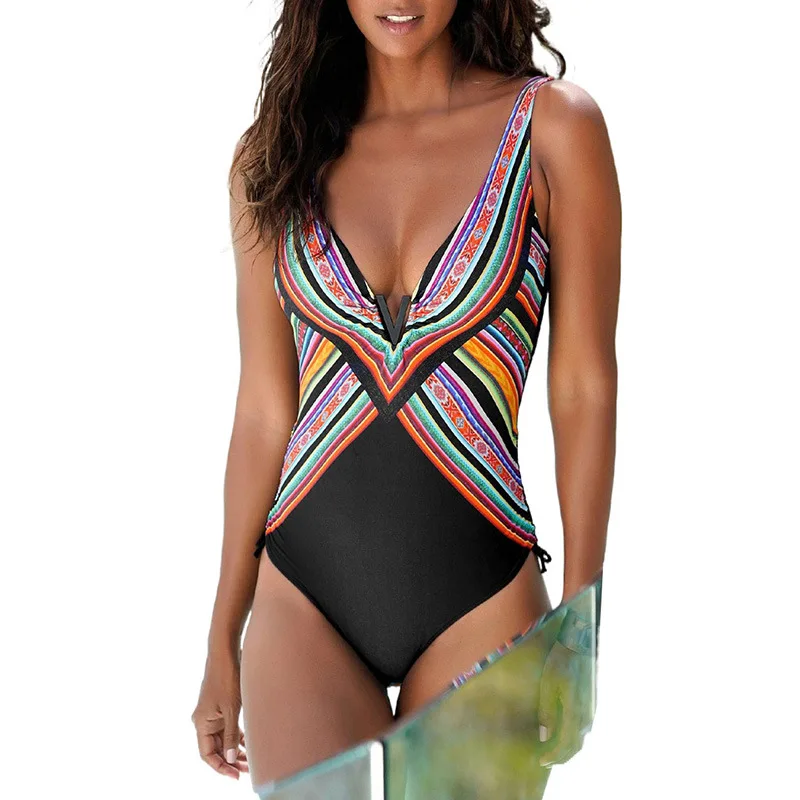 

New style one-piece swimsuit women fashion retro printing cover belly slimming one-piece swimsuit