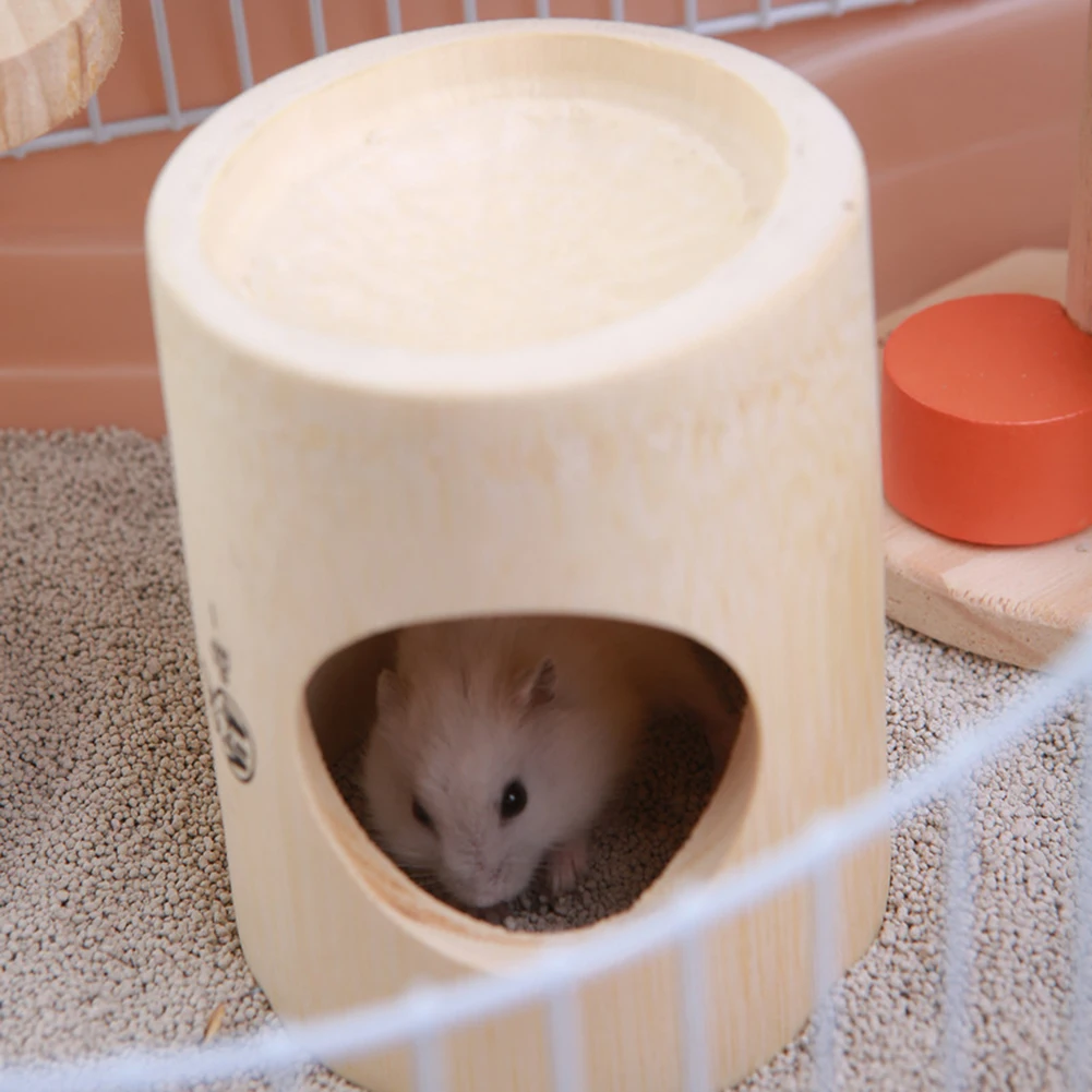 Новое 2 отверстия маленькое животное хомяк бамбуковый Дом Гнездо подвесная