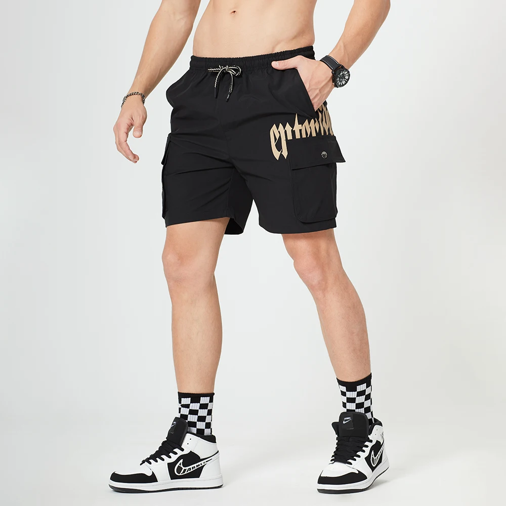

2021 Spring And Summer New Men's Casual Shorts Youth Fashion Straight Pants Sports Overalls Trendy Printing Five-Point Pants