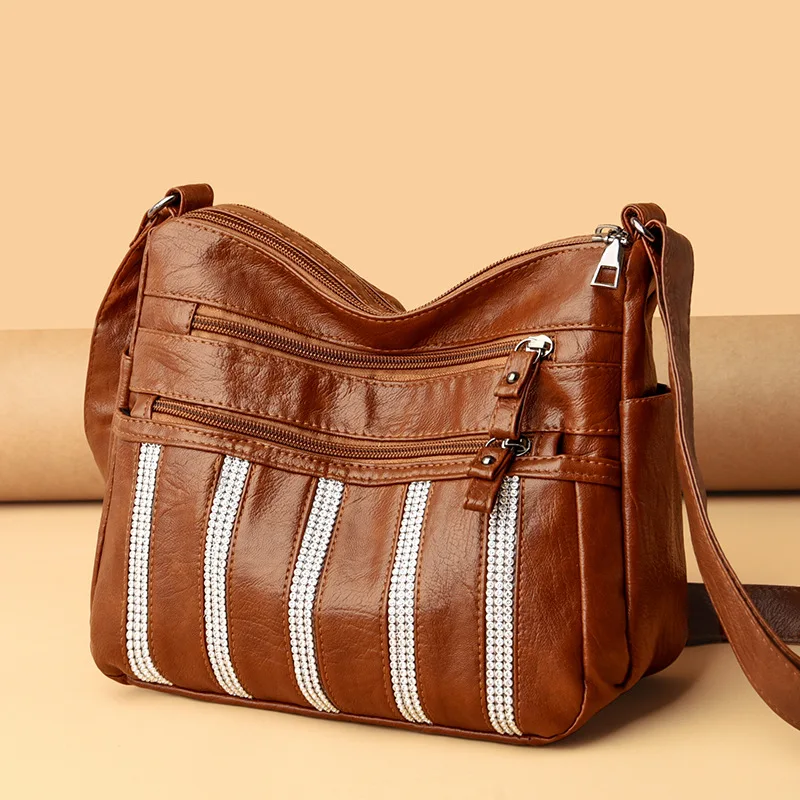 

Fashion For Luxury Handbags Women Bags Designer 2021 Vintage Crossbody Pu Leather Black Soft Washed Messenger Flap Bag