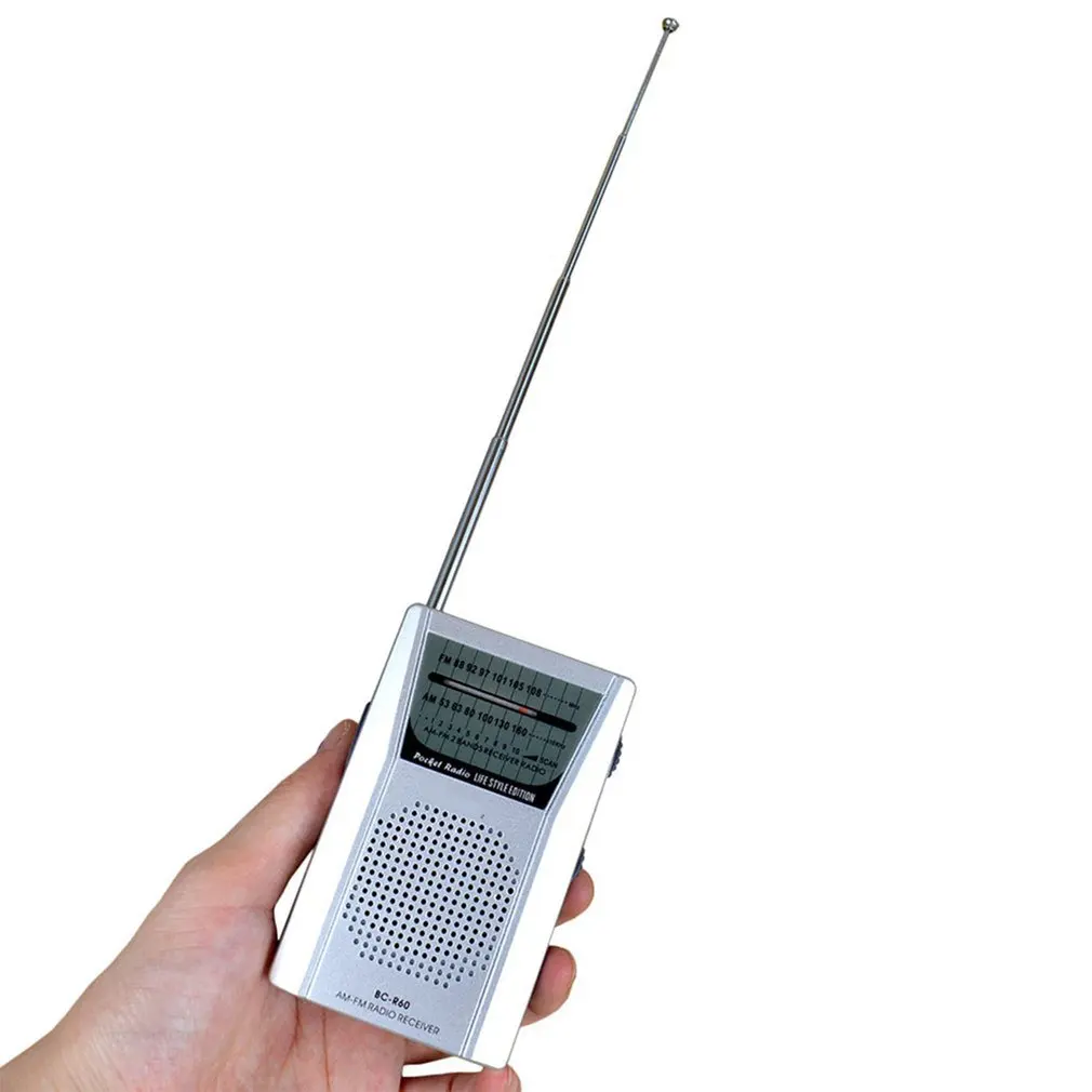 BC-R60 карманное радио телескопическая антенна наружная мини AM/FM Двухдиапазонная